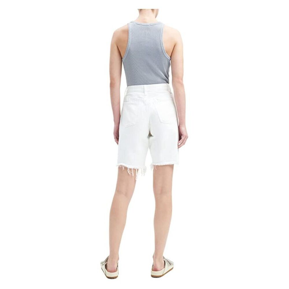 7 FOR ALL MANKIND Womens White Stretch Pocketed Boyfriend Shorts 28 - Picture 2 of 2